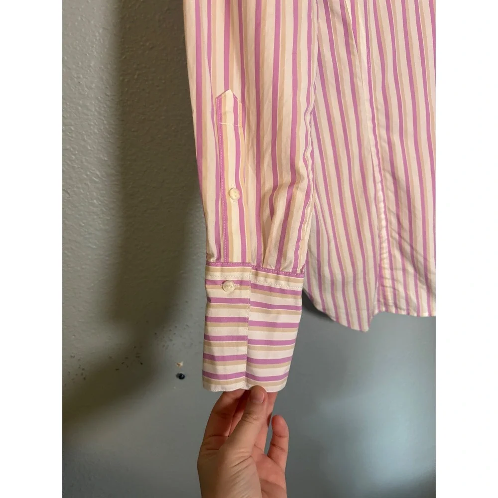 Rag & Bone Women's Indiana Striped Twisted Shirt Pink White Size XS - Picture 11 of 12
